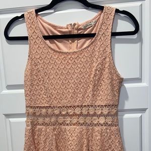 Blush Pink Lace Peek-a-Boo Dress